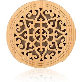 Acoustic Guitar Soundhole Cover Wooden Sound Buffer Hole Protector Guitar Mute Feedback Buster Soundhole Cover Accessory (window grilles)