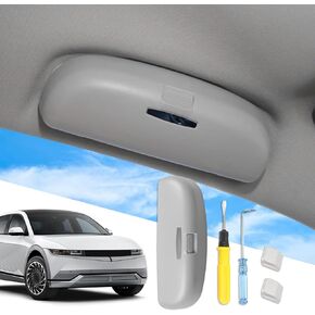 SXCY for 2022 2023 2024 Hyundai Ioniq 5 Glasses Holder Box Custom Fit 2022 2023 2024 Ioniq 5 Interior Accessories Sunglasses Case Holder Driver Passenger Side Overhead Grab Handle Storage Box (Black)