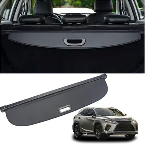 Cargo Cover Fit for 2016 2017 2018 2019 2020 2021 2022 RX RX350 RX450h (Not for RX350 L or RX450h L) Rear Storage Waterproof Retractable Rear Trunk Security Cover Shielding Shade Black