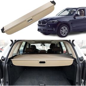 Cargo Cover for BMW X5 2007 2008 2009 2010 2011 2012 2013 2014 2015 2016 2017 2018 Trunk Cover Rear Trunk Security Cover Shielding Shade Car Accessory, Beige