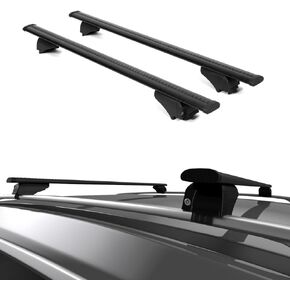 Universal Roof Rack Cross Bars - 42 to 56" Crossbars Fits Raised Side Rail Cars & SUVs | Adjustable Aluminum Aero Bars for Rooftop, Luggage, Cargo Carrier, Canoe, Kayak, Bike, Size: 42" | Black