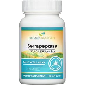 Healthy Directions Serrapeptase—120,000 SPU/Serving, 60 Vegan Capsules, to use as Part of Your Daily Wellness Regimen (60-Day Supply)