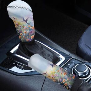 Blue Butterfly Car Gear Shift Knob Cover Set, Cute Car Gear Shift Knob Cover & Hand Brake Cover for Women and Girls, Car Accessories for Women Ladies Gifts