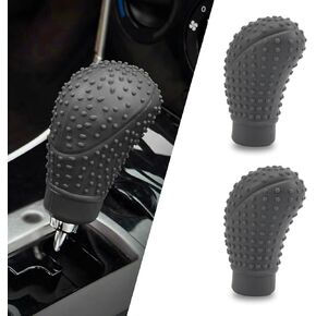 Pack-2 Car Shift Knob Cover, Anti-Slip Silicone Car Gear Shift Knob Cover, Car Shift Protector Cover Protector, Universal for Most Cars (Black)