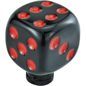 Dice Shape Transmission Shifter Knob Resin Vehicle Shift Lever Stick Handle for Most Manual Automotive Vehicles (Black, White)