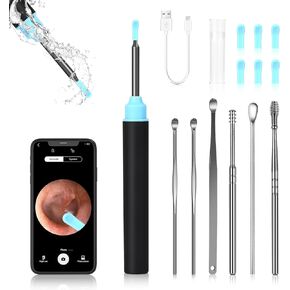 كاميرا أداة إزالة شمع الأذن، مجموعة تنظيف الأذن لإزالة شمع الأذن مع كاميرا للأذن بدقة 1080 بكسل عالية الدقة لمجموعة تنظيف الأذن مع أمان عالي للغاية وسعة بطارية كبيرة لأجهزة iOS وAndroid in Kuwait