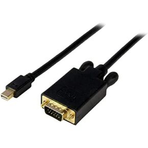 StarTech.com 15 ft Mini DisplayPort to VGA Adapter Cable - mDP to VGA Video Converter - Mini DP to VGA Cable for Mac/PC 1920x1200 - Black (MDP2VGAMM15B)