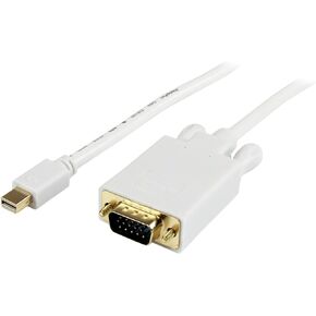 StarTech.com 15 ft Mini DisplayPort to VGA Adapter Cable - mDP to VGA Video Converter - Mini DP to VGA Cable for Mac/PC 1920x1200 - White (MDP2VGAMM15W)