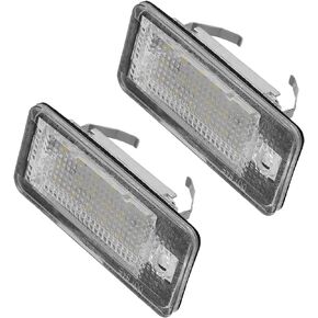 X AUTOHAUX 2pcs LED License Plate Light Car Number Lamp Replacement White Light for Audi A3 S3 A4 S4 A5 S5 A6 S6 A8 S8 Q7