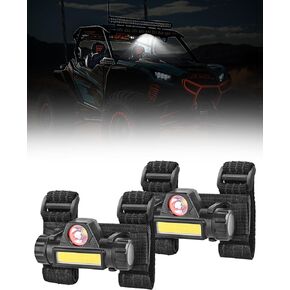 UTV Dome Light – Rechargeable UTV Cage Roof Lights, Universally fit Polaris Can-Am Yamaha Arctic Cat Kawasaki as UTV Spot Light, Reading Light, Work Light, Waterproof & Durable (2pcs)