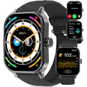 ساعة ذكية جديدة لعام 2024 للرجال والنساء (الرد/إجراء مكالمة)، متتبع اللياقة البدنية بلوتوث مع معدل ضربات القلب، مراقب الأكسجين في الدم، مراقب النوم، IP67 مقاومة للماء 2.1 بوصة HD Pixel لكل هاتف iOS وAndroid in Kuwait