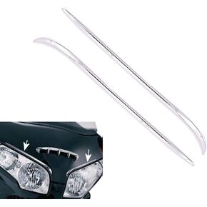 Motorcycle Headlight Fairing Eyebrows Trim Decoration For Goldwing GL1800 2001 2002 2003 2004 2005 2006 2007 2008 2009 2010 2011 - Chrome