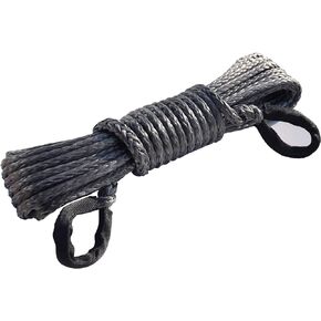 3/8" * 50ft Winch Rope Extension,10mm ATV Winch Cable, Synthetic Rope,Towing Rope for Offroad Auto Parts (Grey)