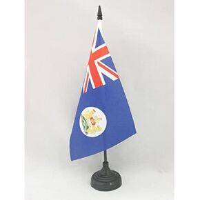AZ FLAG Hong Kong Old Table Flag 5'' x 8'' - Former Hong Konger Desk Flag 21 x 14 cm - Black Plastic Stick and Base