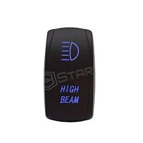 HIGH Beam - Blue - STARK 5-PIN Laser Etched LED Rocker Switch Dual Light - 20A 12V ON/Off
