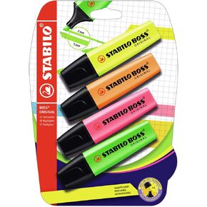 STABILO Highlighter BOSS ORIGINAL - نفطة من 4 - ألوان متنوعة in Saudi Arabia