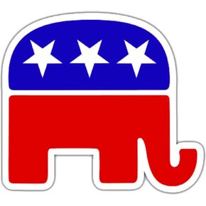 Republican Elephant Sticker RNC Logo Election Bumper Sticker Car Decal Conservative (3 Inch)