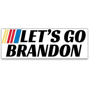 Lets Go Brandon Vinyl Bumper Sticker Decal - 8x3 Inches - Lets Go Brandon Sticker for Car Truck SUV Van Window Bumper Wall Laptop Tablet Cup Tumbler and Any Smooth Surface