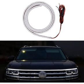 1 PC Car LED Light, 59 Inches Flexible Waterproof Car Hood Strip Light, Car Hood LED Strip, Car Daytime Running Light Strips, Hood Light for Car, Truck (White)