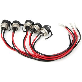 VGEBY 5pcs Scooter Charger Port, 3-Pin Inline Round Charger Connector with Cap for Electric Smart Self-Balancing Scooter