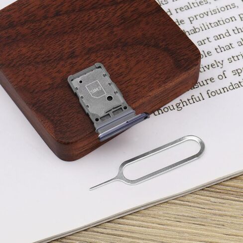 eMagTech قطعتان من فتحة بطاقة SIM صينية فتحة مزدوجة وحامل منزلق مزدوج الفتحة وحامل بطاقة SIM وحامل بطاقة Micro SD مع دبوس SIM متوافق مع Samsung Galaxy S21، أبيض in Kuwait