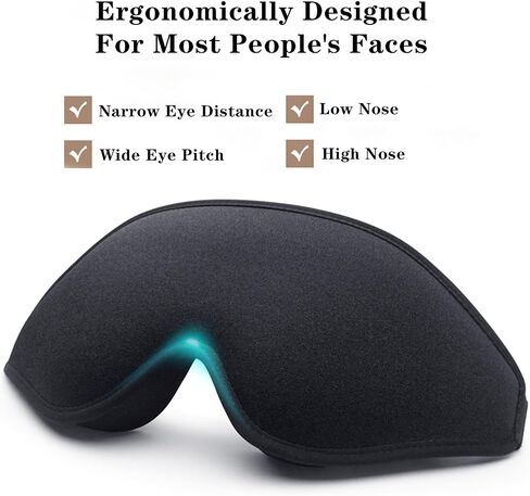 Promotion,3D Sleep Eye mask, Rebound Memory Cotton Material, Eye mask Soft and Breathable, Adjustable Elasticity, 3D Grooves and Integrated Design, Sleep Eye mask Excellent Shading Effect. in Saudi Arabia