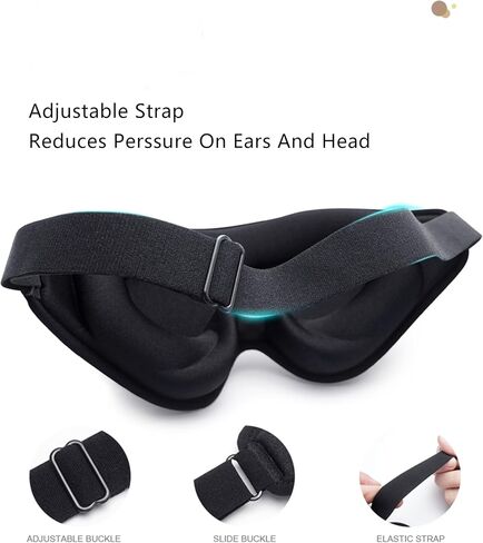 Promotion,3D Sleep Eye mask, Rebound Memory Cotton Material, Eye mask Soft and Breathable, Adjustable Elasticity, 3D Grooves and Integrated Design, Sleep Eye mask Excellent Shading Effect. in Saudi Arabia