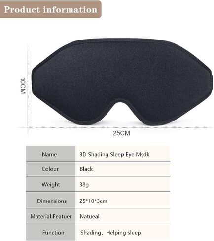 Promotion,3D Sleep Eye mask, Rebound Memory Cotton Material, Eye mask Soft and Breathable, Adjustable Elasticity, 3D Grooves and Integrated Design, Sleep Eye mask Excellent Shading Effect. in Saudi Arabia