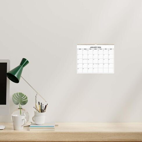 تقويم الحائط 2024 - تقويم الحائط من يناير 2024 إلى ديسمبر 2024، تقويم حائط 12 شهرًا مع ورق ممتاز رائع للمنزل أو المكتب، مخطط حائط أسود مقاس 8.5 بوصة × 11.5 بوصة 2024 in Kuwait