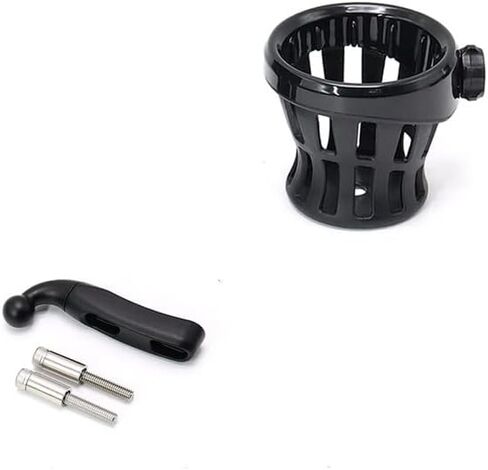 Motorcycle Handlebar Cup Holder Drink Mounted for Harley Dyna Softail Electra Glide 1996-up for Honda Goldwing GL1800 handlebar cup holder drink with mesh holder (102 MM Chrome) in Saudi Arabia