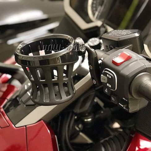 Motorcycle Handlebar Cup Holder Drink Mounted for Harley Dyna Softail Electra Glide 1996-up for Honda Goldwing GL1800 handlebar cup holder drink with mesh holder (102 MM Chrome) in Saudi Arabia