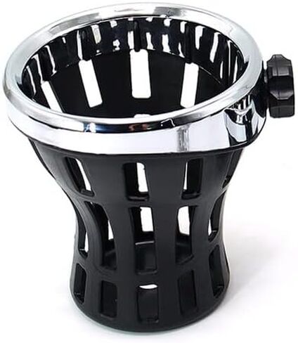 Motorcycle Handlebar Cup Holder Drink Mounted for Harley Dyna Softail Electra Glide 1996-up for Honda Goldwing GL1800 handlebar cup holder drink with mesh holder (102 MM Chrome) in Saudi Arabia