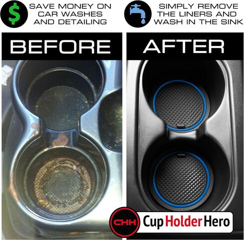 CupHolderHero يناسب ملحقات Ford Edge 2020-2023، حشوات حامل أكواب داخلية فاخرة مضادة للانزلاق ومضادة للغبار، وسجادات بطانة وحدة التحكم المركزية، وبطانات جيب الباب، مجموعة 28 قطعة (زخرفة حمراء) in Saudi Arabia