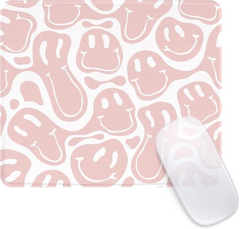 Seorsok Square Mouse Pad Cute Retro Smiley Hippie,Office Home Personalized Premium-Textured Mouse Mat Design,Waterproof Mousepad,Non-Slip Rubber Base Computer Mouse Pads for Wireless Mouse in Saudi Arabia