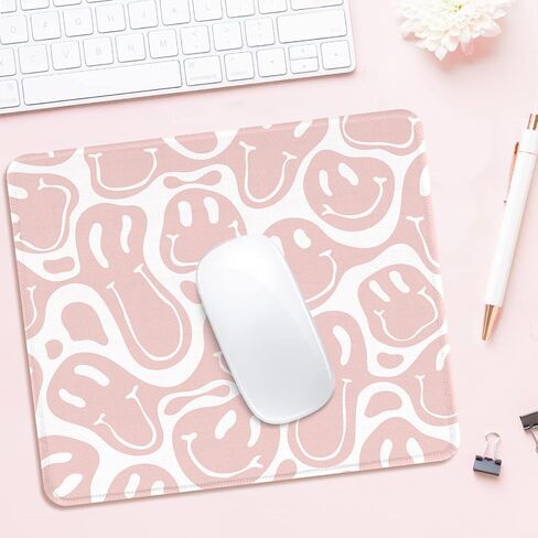 Seorsok Square Mouse Pad Cute Retro Smiley Hippie,Office Home Personalized Premium-Textured Mouse Mat Design,Waterproof Mousepad,Non-Slip Rubber Base Computer Mouse Pads for Wireless Mouse in Saudi Arabia