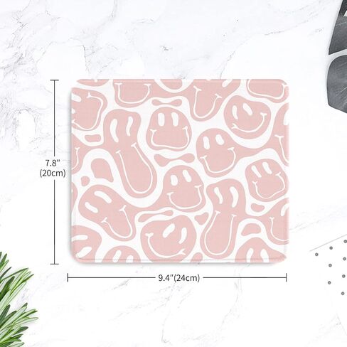 Seorsok Square Mouse Pad Cute Retro Smiley Hippie,Office Home Personalized Premium-Textured Mouse Mat Design,Waterproof Mousepad,Non-Slip Rubber Base Computer Mouse Pads for Wireless Mouse in Saudi Arabia