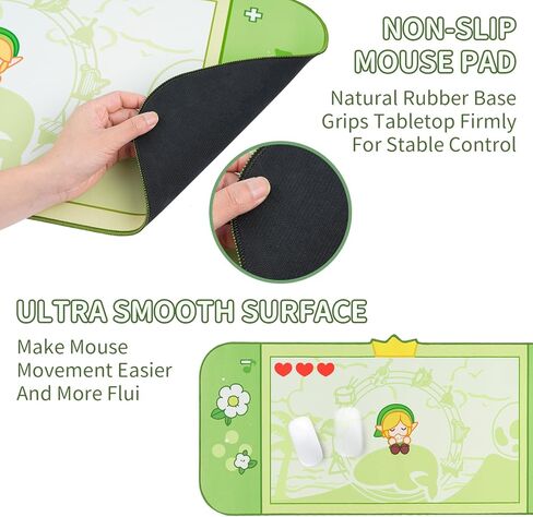 لوحة ماوس Kirby Black Hole - سجادة كمبيوتر محمول للوحة المفاتيح Kawaii للألعاب، سجادة مكتب قاعدة مطاطية كبيرة غير قابلة للانزلاق لحماية لوحة المفاتيح والماوس (Kirby Black Hole) in Kuwait