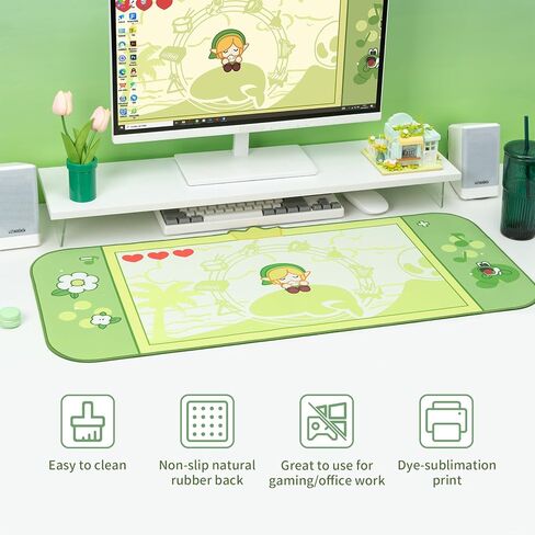 لوحة ماوس Kirby Black Hole - سجادة كمبيوتر محمول للوحة المفاتيح Kawaii للألعاب، سجادة مكتب قاعدة مطاطية كبيرة غير قابلة للانزلاق لحماية لوحة المفاتيح والماوس (Kirby Black Hole) in Kuwait