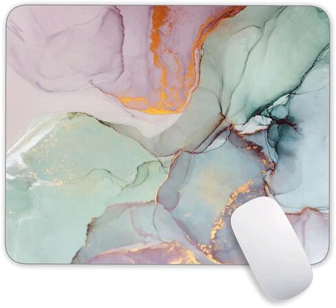 Purple Gold Marble Mouse Pad, Gaming Mouse Mat with Custom Design, Square Waterproof Mouse Pad Non-Slip Rubber Base MousePads for Office Home Laptop Travel, 9.5"x7.9"x0.12" Inch in Saudi Arabia