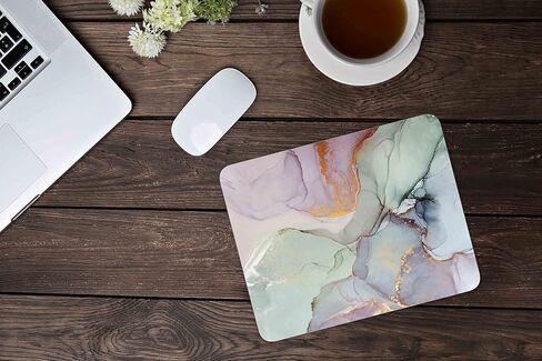 Purple Gold Marble Mouse Pad, Gaming Mouse Mat with Custom Design, Square Waterproof Mouse Pad Non-Slip Rubber Base MousePads for Office Home Laptop Travel, 9.5"x7.9"x0.12" Inch in Saudi Arabia