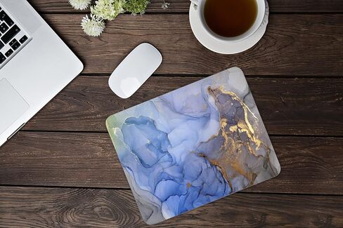 Purple Gold Marble Mouse Pad, Gaming Mouse Mat with Custom Design, Square Waterproof Mouse Pad Non-Slip Rubber Base MousePads for Office Home Laptop Travel, 9.5"x7.9"x0.12" Inch in Saudi Arabia