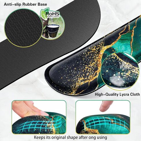 Canjoy Desk Mat with Wrist Rest, Keyboard and Mouse Pad Wrist Support Pad ﻿ | 4-in-1 Big Large Mouse Pad(35.4×15.7in) + Keyboard Wrist Rest + Coaster, Extended Keyboard Mat Computer Desk Pad Memory Foam in Kuwait