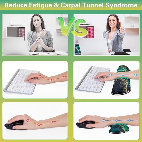 Canjoy Desk Mat with Wrist Rest, Keyboard and Mouse Pad Wrist Support Pad ﻿ | 4-in-1 Big Large Mouse Pad(35.4×15.7in) + Keyboard Wrist Rest + Coaster, Extended Keyboard Mat Computer Desk Pad Memory Foam in Kuwait