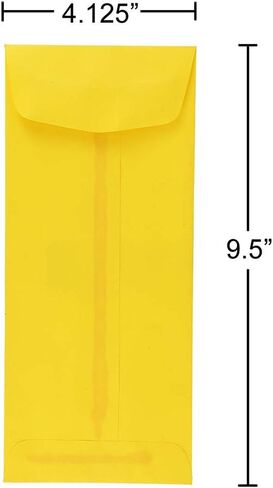 JAM PAPER #10 Policy Business Colored Envelopes - 4 1/8 x 9 1/2 - Yellow Recycled - 50/Pack in Saudi Arabia