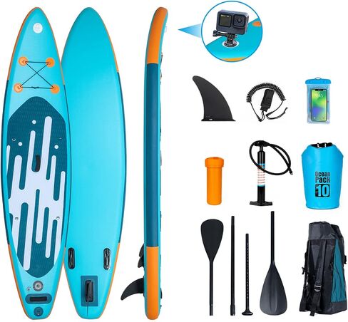 لوح مجداف قابل للنفخ من فولوات مع لوح لب، مقعد كاياك، مانع للانزلاق، إلخ، لوح مجداف قابل للنفخ خفيف الوزن للمراهقين والبالغين in Kuwait