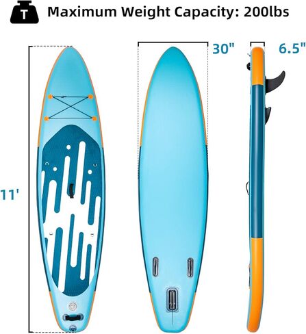 لوح مجداف قابل للنفخ من فولوات مع لوح لب، مقعد كاياك، مانع للانزلاق، إلخ، لوح مجداف قابل للنفخ خفيف الوزن للمراهقين والبالغين in Kuwait