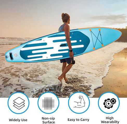 لوح مجداف قابل للنفخ من فولوات مع لوح لب، مقعد كاياك، مانع للانزلاق، إلخ، لوح مجداف قابل للنفخ خفيف الوزن للمراهقين والبالغين in Kuwait