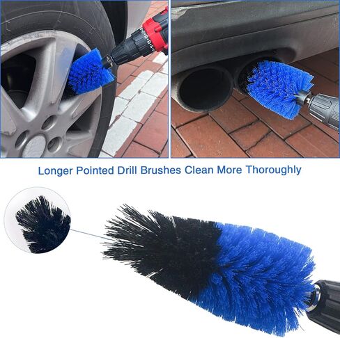 Car Detailing Brushes kit,28Pcs Car Cleaning Drill Brush Set with Detailing Brushes and Microfiber Wash Mitt, Buffing Polishing Sponge Pads,Auto Cleaning Tools Kit for Interior&Exterior, Tire, Wheels in Kuwait