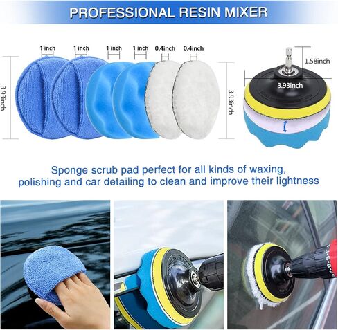 Car Detailing Brushes kit,28Pcs Car Cleaning Drill Brush Set with Detailing Brushes and Microfiber Wash Mitt, Buffing Polishing Sponge Pads,Auto Cleaning Tools Kit for Interior&Exterior, Tire, Wheels in Kuwait