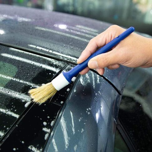 BZ Natural Boar Hair Detailing Brush 5pcs Set, Automotive Non-Slip Detail Brushes for Cleaning Wheels, Engine, Interior, Exterior, Leather, Seat, Lug Nut, Emblems, Air Vents, Car, Motorcycle in Saudi Arabia